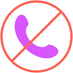 call prohibited flat icon