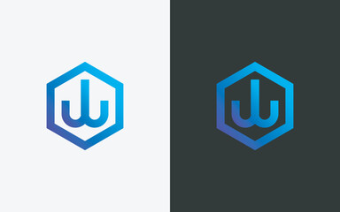 Minimal and professional letter w abstract technology logo design template