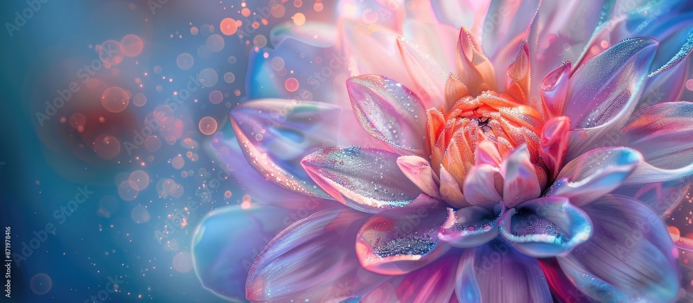 Aufkleber color-filtered abstract flower with copy space image.
