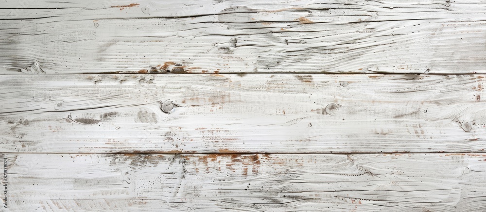 Aufkleber An empty old white wooden surface with natural patterns, ideal for background use as a copy space image.