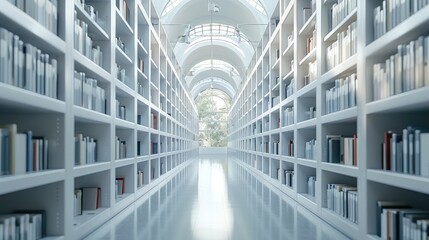 Bright and clean archive room. Generative AI.