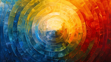 Obraz premium Abstract wallpaper of spirals and geometric shapes, light and colorful ripple, abstract background