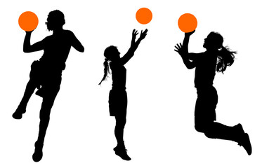 jugador de baloncesto, basketball, pegatina, vector, juego, baloncesto, siluetas, entrenamiento, deportistas