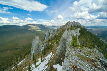 landscape with snow in yukon dempster highway