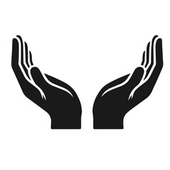 Obraz premium Hands vector silhouette isolated on white background 