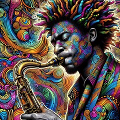 Fototapeta premium Color Explosion Jazzman