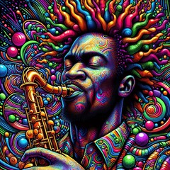 Fototapeta premium Vibrant Jazz Musician