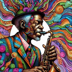 Colorful Jazz Portrait