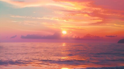 Fototapeta premium beautiful sunset by the seahigh-definition details, hd, 8k, 
