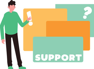 The boy is  standing.