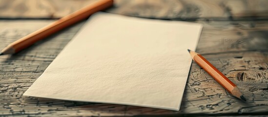 Close-up image of a blank note paper with copy space image in the background.