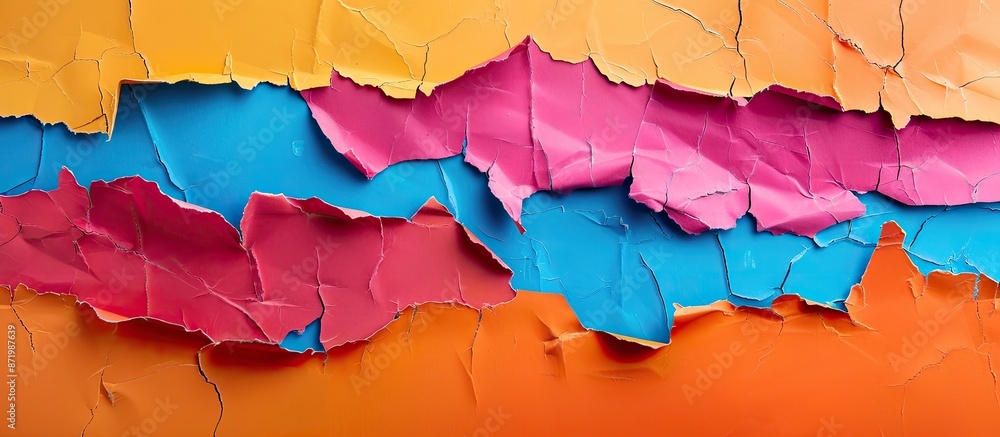 Poster vibrant torn paper backdrop with copy space image.