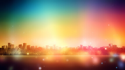 Summer holidays sunset with defocused lights vector image