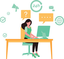 The girl is working 24/7.