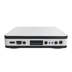 Obraz premium Modern computer hardware connector panel with various ports, including HDMI, Ethernet, and USB, perfect for tech and electronic projects. transparent background.