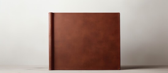 Fototapeta premium Closed book with a blank cover on a light background with copy space image.