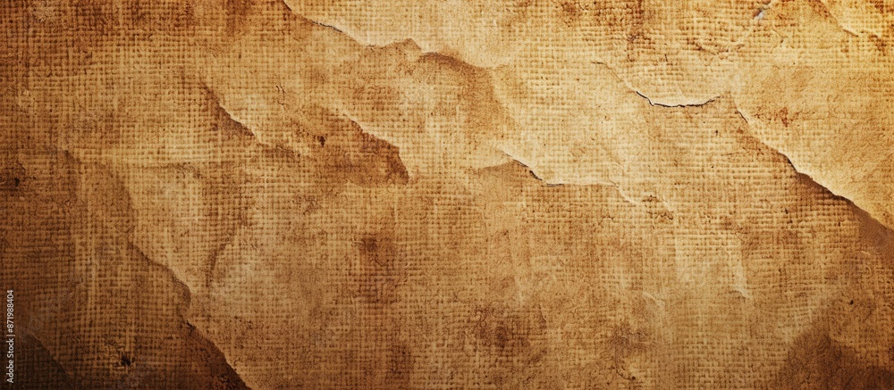 Poster Brown vintage paper with a grungy texture, providing a background with an empty space for text or images.