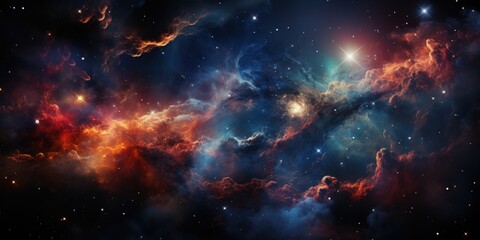 Naklejka premium Cosmic Nebula: A Tapestry of Stars and Gas
