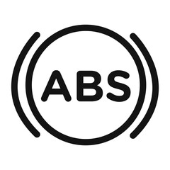 Automotive ABS icon black and white vector sign