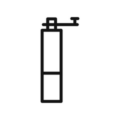 Manual coffee grinder icon black and white vector sign