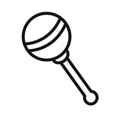 Baby rattle icon black and white vector sign