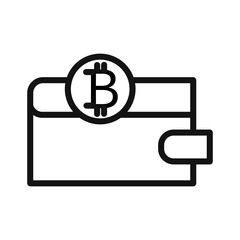 Obraz premium bitcoin wallet icon black and white vector sign