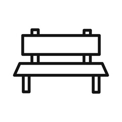 Bench icon black and white vector sign