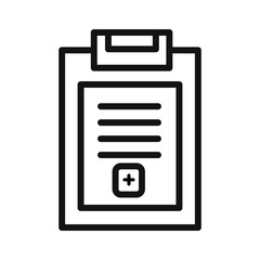 medical clipboard form icon black and white vector sign