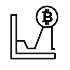 Bitcoin Evolution icon black and white vector sign