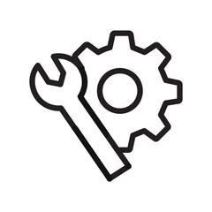mechanic settings icon black and white vector sign