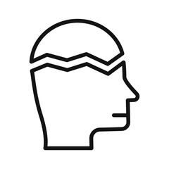 Nervous breakdown icon black and white vector sign