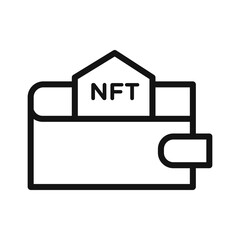 NFT wallet icon black and white vector sign
