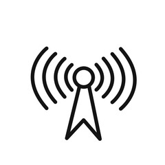 Broadcast icon black and white vector sign