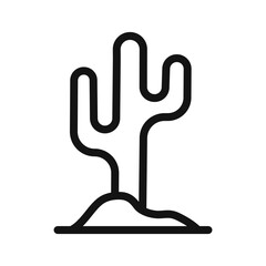 Cactus icon black and white vector sign