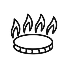 Burner Gas Stove icon black and white vector sign