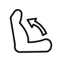 Car seat adjustment icon black and white vector sign