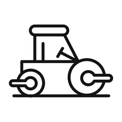 Road roller icon black and white vector sign