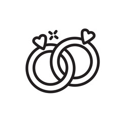 Couple ring icon black and white vector sign