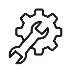 Repair icon black and white vector sign