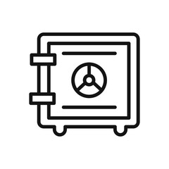 Safe Box Icon black and white vector sign