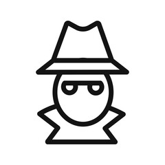 Secret agent icon black and white vector sign