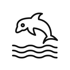 Sea Life icon black and white vector sign