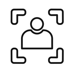 Obraz premium face detection icon black and white vector sign