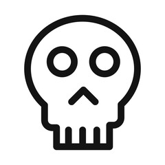 Evil skull icon black and white vector sign