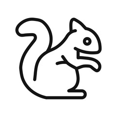 squirrel icon black and white vector sign
