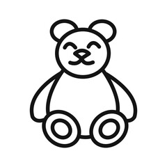 Teddy bear icon black and white vector sign