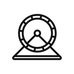 Hamster wheel icon black and white vector sign