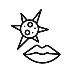 Obraz premium Herpes virus icon black and white vector sign
