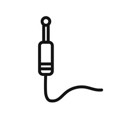 Jack cable icon black and white vector sign