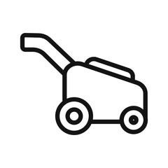 Lawn mower icon black and white vector sign